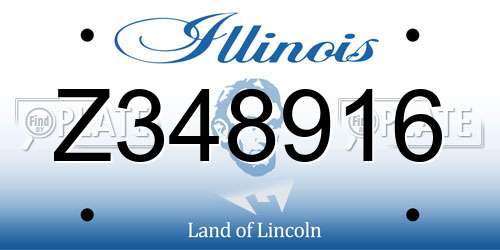 Z348916 Illinois License Plate