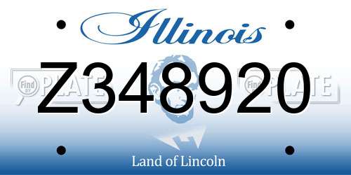 Z348920 Illinois License Plate