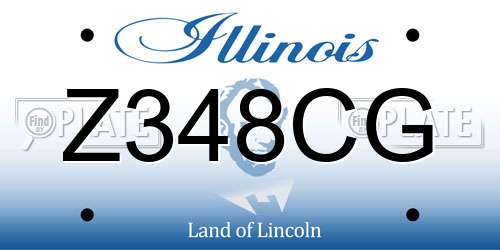 Z348CG Illinois License Plate