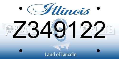 Z349122 Illinois License Plate