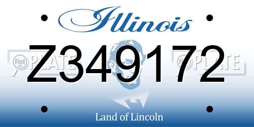 Z349172 Illinois License Plate