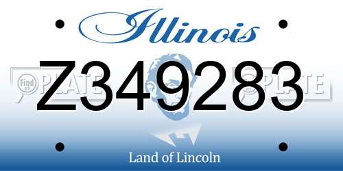 Z349283 Illinois License Plate