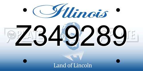Z349289 Illinois License Plate