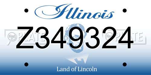 Z349324 Illinois License Plate