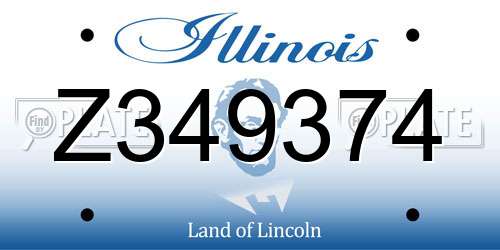 Z349374 Illinois License Plate