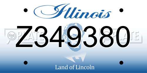 Z349380 Illinois License Plate
