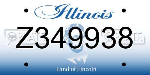 Z349938 Illinois License Plate