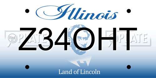 Z34OHT Illinois License Plate