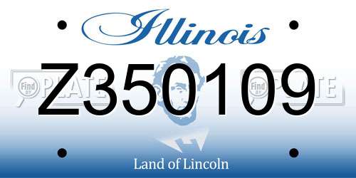 Z350109 Illinois License Plate