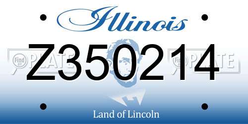 Z350214 Illinois License Plate