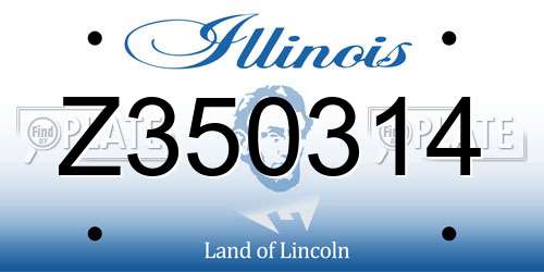 Z350314 Illinois License Plate