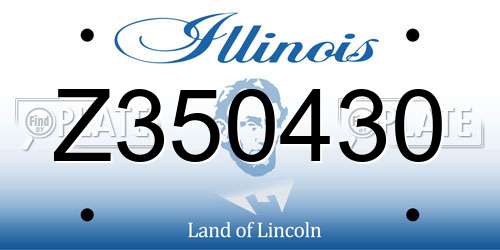 Z350430 Illinois License Plate