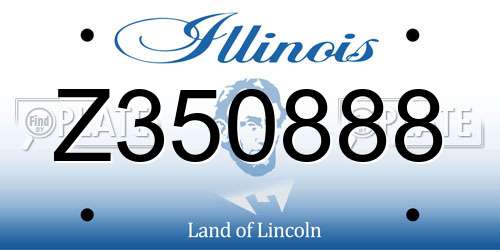 Z350888 Illinois License Plate