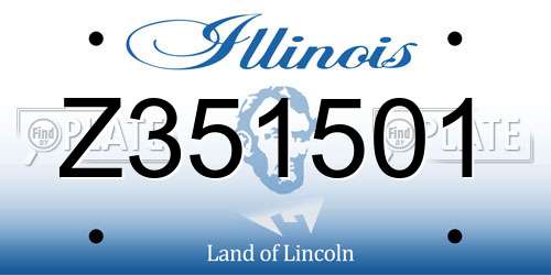 Z351501 Illinois License Plate