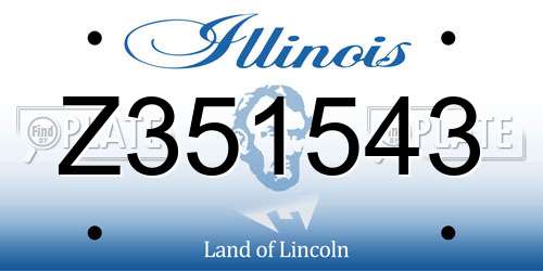 Z351543 Illinois License Plate