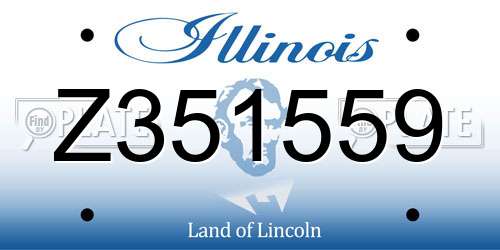 Z351559 Illinois License Plate