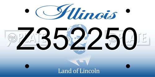 Z352250 Illinois License Plate