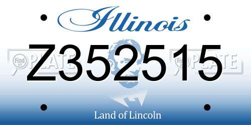 Z352515 Illinois License Plate