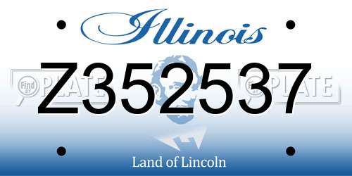 Z352537 Illinois License Plate