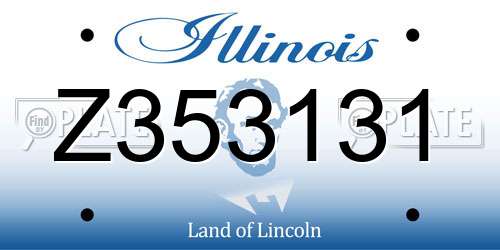 Z353131 Illinois License Plate