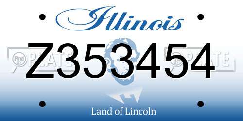 Z353454 Illinois License Plate