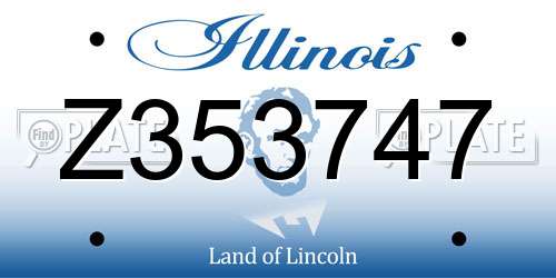 Z353747 Illinois License Plate