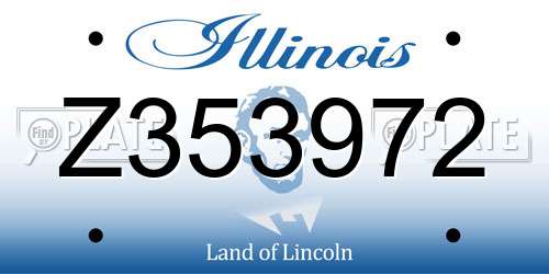 Z353972 Illinois License Plate
