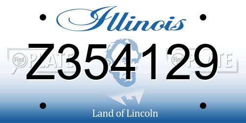 Z354129 Illinois License Plate