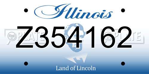 Z354162 Illinois License Plate
