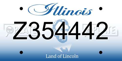 Z354442 Illinois License Plate