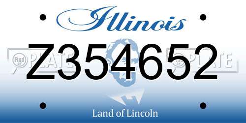 Z354652 Illinois License Plate