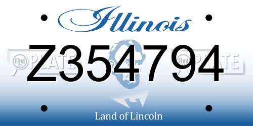 Z354794 Illinois License Plate