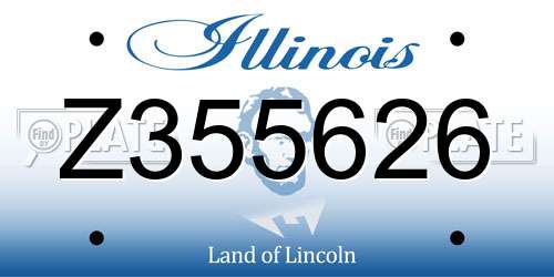 Z355626 Illinois License Plate