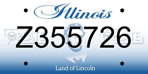 Z355726 Illinois License Plate