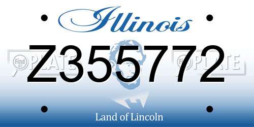 Z355772 Illinois License Plate
