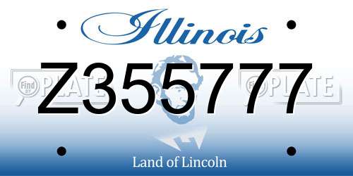 Z355777 Illinois License Plate