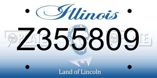 Z355809 Illinois License Plate