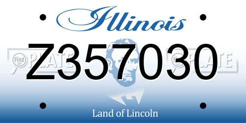 Z357030 Illinois License Plate