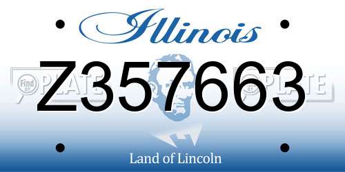 Z357663 Illinois License Plate