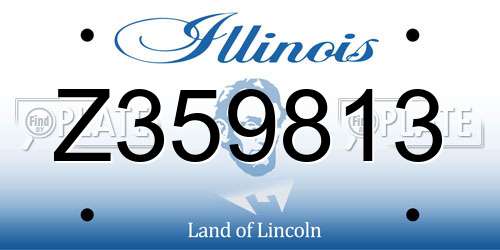Z359813 Illinois License Plate