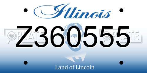 Z360555 Illinois License Plate