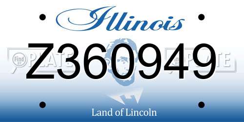Z360949 Illinois License Plate