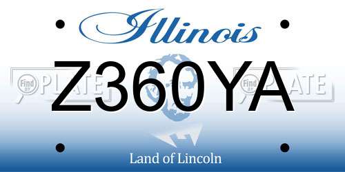 Z360YA Illinois License Plate