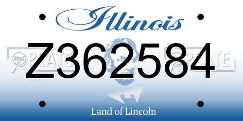 Z362584 Illinois License Plate