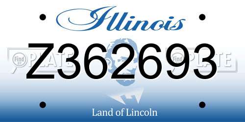 Z362693 Illinois License Plate