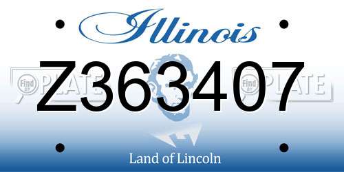 Z363407 Illinois License Plate