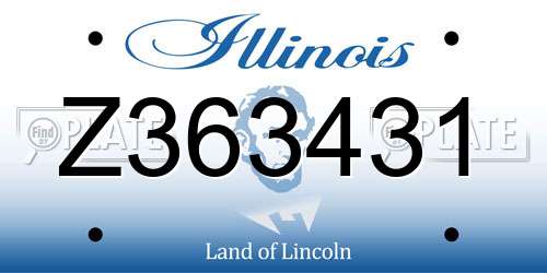 Z363431 Illinois License Plate