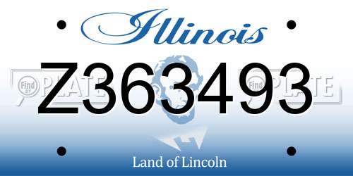 Z363493 Illinois License Plate