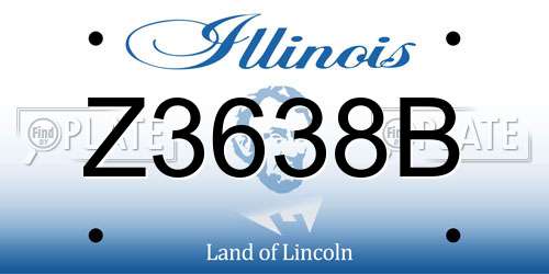 Z3638B Illinois License Plate