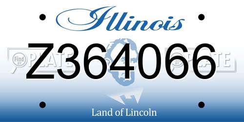 Z364066 Illinois License Plate